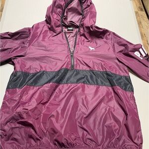 Victoria's Secret PINK Jacket Windbreaker 1/4 Zip Pullover Lightweight Women M-L